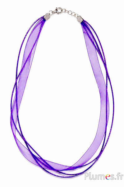 Collana in organza - lunghezza 45 cm - viola